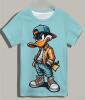 New Men&rsquo;s Size Medium Casual Comfort T-Shirt Light Blue, Short Sleeve, Crew Neck Street Wear Duck 93% Polyester 5% Spandex Stock photos added - 3