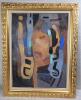 Artist Albert Coste (1896-1985) " Evocation " - 1982 Original Oil Painting on Canvas , Signed by Artist . With COA by Global Fine Art . Measures in Frame 28.5"&times;36" - 2