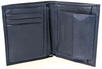 New Genuine Leather Navy Bifold Wallet, 4" &times; 4.5"