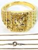 Size 10.5 Flying Eagle Ring Stamped 925 & 1/20 12K Gold-Filled S-Link Dainty Chain. 18" Long