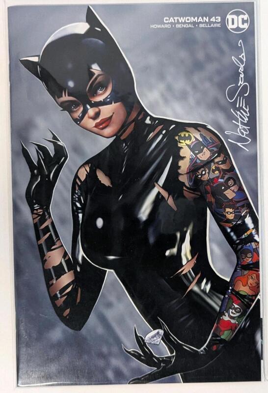 [SIGNED] DC comics CATWOMAN 43 (Szerdy Exclusive Minimal Trade Dress Variant Cover), Signed By Nathan Szerdy With Certificate of Authentication, From Artist's Private Collection