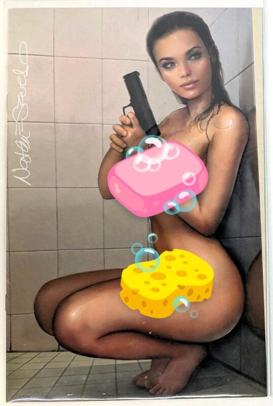 [Adults Only] SIGNED Zirty Girlz #1 Gun Honey : Blood Naughty Variant Cover Comic Book, Signed By Nathan Szerdy With Certificate of Authentication, From Artist's Private Collection