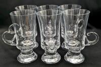 5 Irish Coffee Mugs / Glasses With Curled Handles, 6" Tall Each, No Chips or Cracks