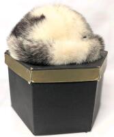 Vintage CHRISTINE ORIGINALS Montreal Presumed Fox Fur Hat, Hat Pin & Box, 22" Circumference, No Size Listed