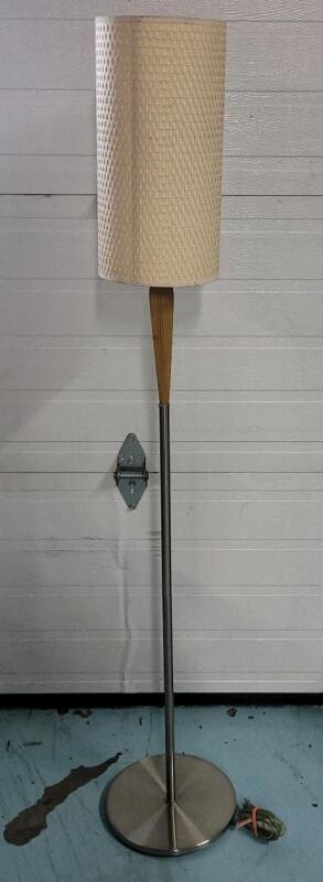 Vintage MCM Style Floor Lamp . Measures 61.5" tall . Tested Working (bulb included)