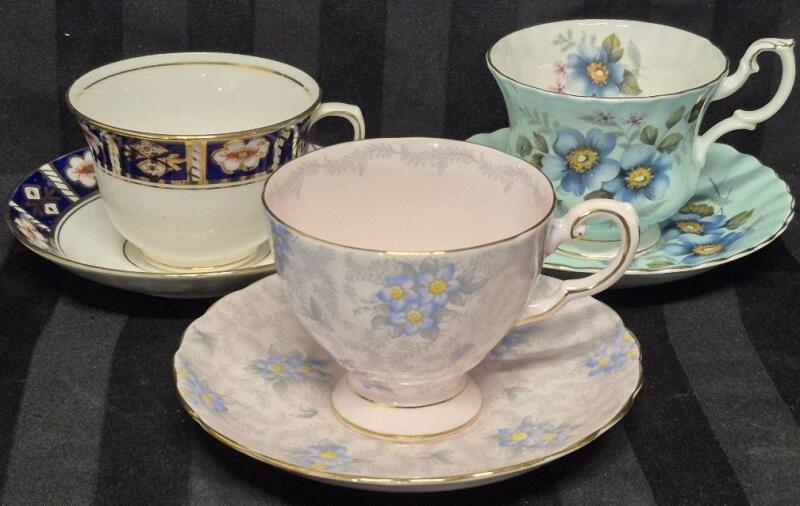 3 Vintage Teacups & Saucers - Royal Albert, Tuscan & Melba