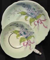 STUNNING Vintage Double Warrant PARAGON TEACUP & SAUCER - Lilac, Pale Green