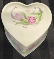 Vintage Large Heart Shape Trinket Box - Ceramic Korea