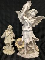 2 Great Garden Art Fairy Figures 19.5" Tallest