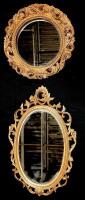 2 Vintage to Modern Mirrors : Syroco 25.75" Long & Orange Round 16" Diameter