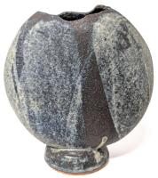 Signed Vintage Round Fat Lava Vase #3184, 7.75" Tall, No Chips or Cracks