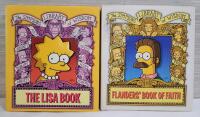 The Simpsons Library of Wisdom " Flanders' Book of Faith " & " The Lisa Book " Hardcover Books With Dust Jackets