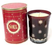 New Crabtree & Evelyn NOEL Decorative Ruby Cut to Clear Fragranced Candle, 3.8" Tall