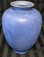 STUNNING Vintage Large Blue Clews & Tunstall Chameleon Ware Art Pottery Vase 11.5" Tall
