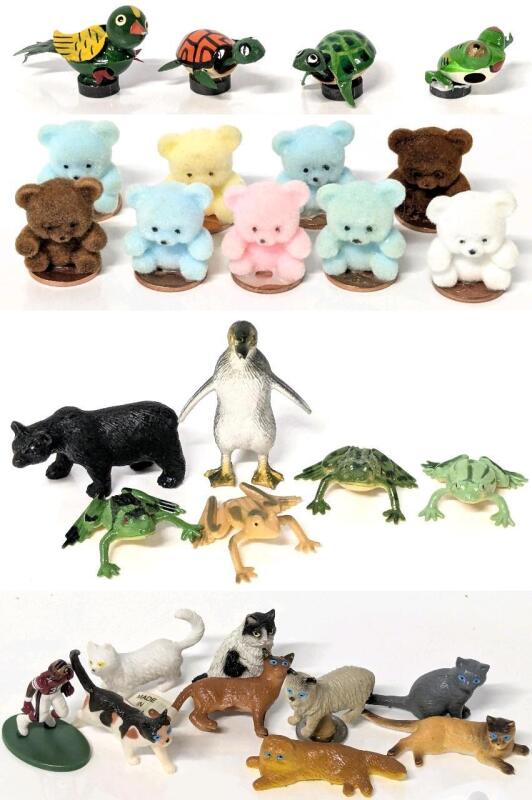 Assorted Vintage Miniature Critters +, Incl Tiny Nodding Bobbers on Magnets, Some Damage Present, Up To 2" Tall