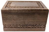 Rosewood Urn For Cremains / Cremation Remains For Adults, Crack in Corner, 9.5" &times; 6" &times; 5.25"