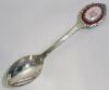 Vintage Pegasus Porcelain Rose Spoons - Silver Plate Tea Set in Box , Set of 6 . - 3