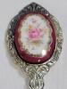 Vintage Pegasus Porcelain Rose Spoons - Silver Plate Tea Set in Box , Set of 6 . - 4