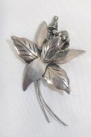 Vintage Women's 925 Mexico Silver Floral Brooch . See photos for size