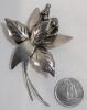 Vintage Women's 925 Mexico Silver Floral Brooch . See photos for size - 5