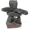 Vintage Thunder Bay Ontario Handmade Black Granite Stone Inukshuk, 5.75" Tall