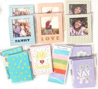 6 New Magnetic Photo Frames For 4" &times; 4" Pictures, 5 Packs Blank Cards (8 Cards + Envelopes Per Pack) & Magnetic Weekly Meal Planner (60 Sheets)