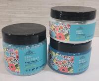 New - Studio Selection Essential Body Care Collection . Alpine Meadow Body Cream , Body Scrub & Bath Crystals .