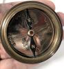 New Brass Compass With Screw-On Lid in Wooden Gift Box, Compass 2 ⅜" in Diameter - 3