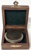 New Brass Compass With Screw-On Lid in Wooden Gift Box, Compass 2 ⅜" in Diameter - 4