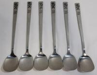 Six (6) Vintage 1970s Robertsons Jam " Golly It's Good " Jam Spoons . Measures 7 &frac14;" long .