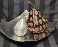 Fantastic Home Decor - Pear Figures & Metal Square Bowl