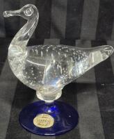 Stunning Murano Art Glass Silvestri Crystal Bird Figure - Controlled Bubbles - Italy 5.5"