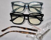 2 New Blue Light Blocking Glasses & Glasses Arm Replacement Kit