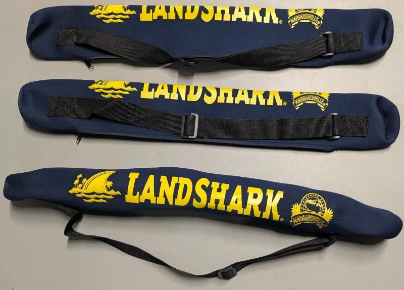 3 New Margaritaville LANDSHARK Neoprene Insulated 6-Can Tube Beer Slings / Crossbody Bags