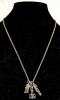 Vintage Triple Tiki Tribal Charm Necklace, 20" Long - 3