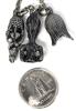 Vintage Triple Tiki Tribal Charm Necklace, 20" Long - 4