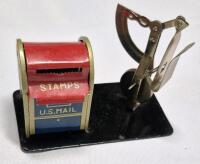 Vintage Rare Japan Mailbox Postage Stamp Holder Dispenser & Scale 4.25" x 2.25" x 3"
