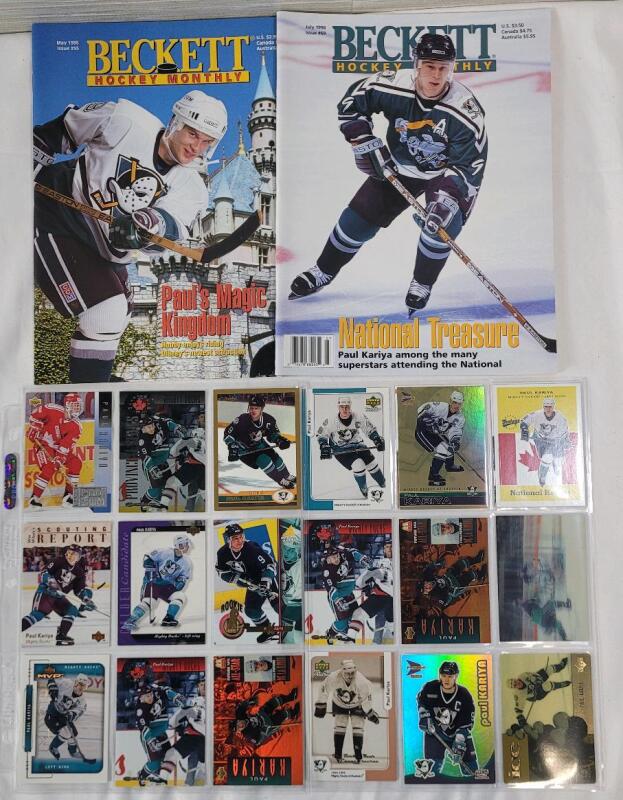 Paul Kariya NHL Hockey Trading Cards & Magazine Lot