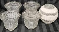 5 Vintage Glass Lamp Shades - 4.5 to 6" Tall