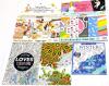 3 New Coloring Books + 2 Large As-New Scrapbooking Paper Pad Blocks 12" &times; 12" Each