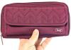 As-New LUG Ladies Wallet, Room For 20 Cards. 2 Sections for Cash. 3 Zippered Pockets. 10" Across