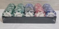 New - Bicycle Multicolor Poker Chips w/Rack . 100 Chips - Sealed