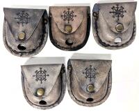 5 New Leather Belt Pouches For Compasses / Pocket Watches + More. 3.35" Long Each, Colors May Vary