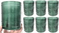 6 New Ribbed Glass Vases, 4" Diameter &times; 5" Tall