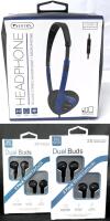5 New Wired Headsets : 2&times; 2-Pack Play Nice Earbuds & Sentry Deluxe Stereo Headphone With In-Line Microphone & Noise Isolation