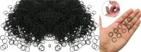 1,750 New Mini Rubber Bands, Soft Elastic Bands, Premium Small Tiny Black Rubber Bands for Kids Hair, Braids Hair, Wedding Hairstyle