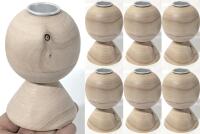 6 New Wood Turned Natural Rustic Taper Candle Holders, 3.8" Tall