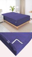 New Full-Size (54" &times; 76") PURE ECO Zip-On Sheets For Mattresses Up to 18&rdquo; Deep - Includes 1 Fitted Base + 1 Zip Sheet - Cotton 600 TC, Retails Over $150!