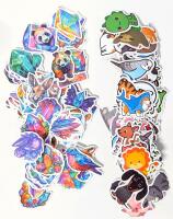 200 New Animal Stickers : Cute Cartoons & Crystals & Crystaline Critters, Around 2.5" Long