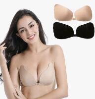 2 New sz C Women's Strapless Invisible Stick on Bras with Silicone Nipple Covers